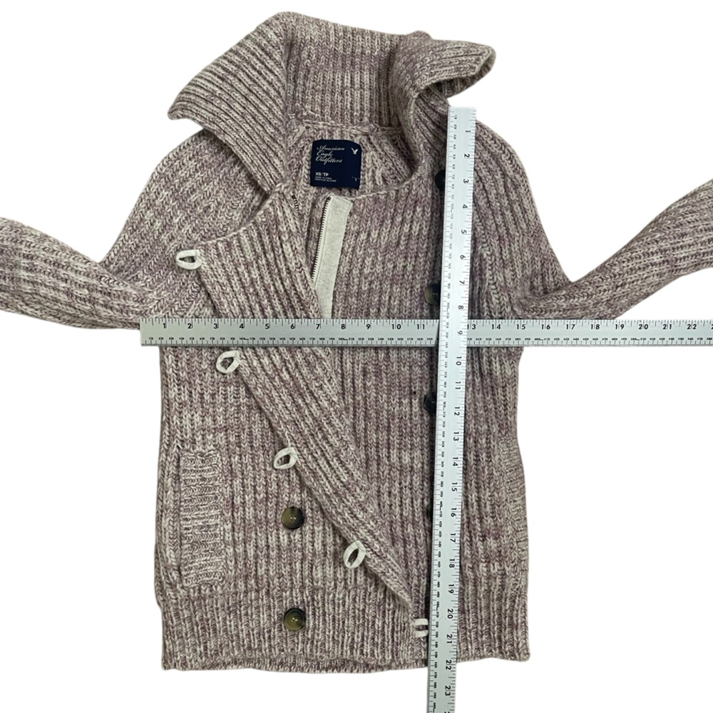 American Eagle Outfitters Purple Heavy Knit Zippered Cardigan - Picture 4 of 11